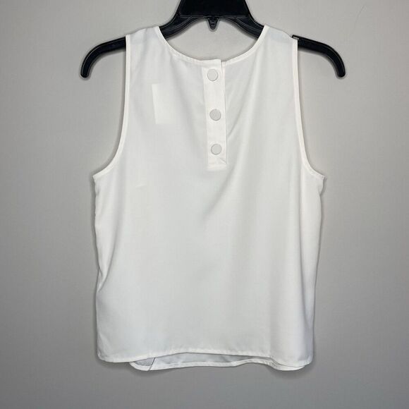J.CREW Top Women XS Sleeveless Button-Back Shell NEW Ivory BY429 - Picture 6 of 11